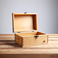 empty wooden food box isolated  