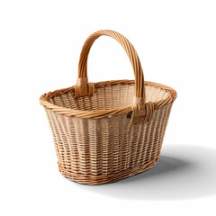 wicker basket isolated on white