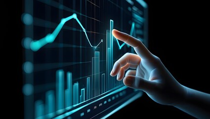 Analyzing stock market data financial analysis and investment strategy on screen display