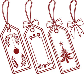 christmas gift tags with festive decorations