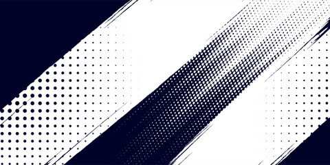 Dots halftone white & blue color pattern gradient grunge texture background. Dots pop art comics sport style vector illustration.