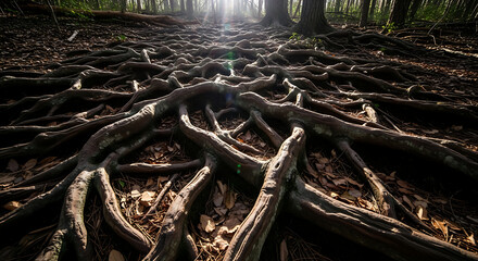 tree roots in the forest