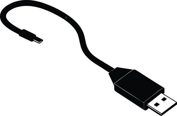  usb cable connector vector illustration isolated icon
