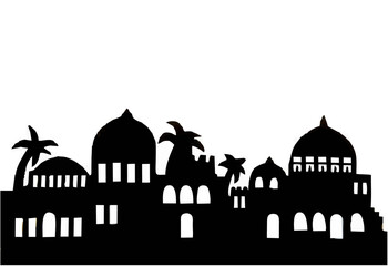 Middle East silhouetted citys...