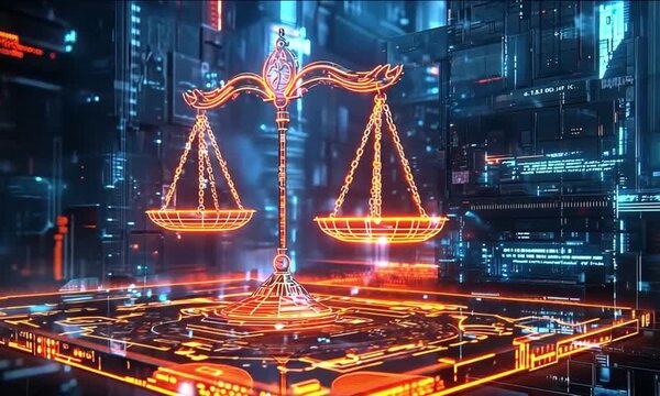 Law scale of justice in digital network