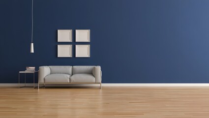 Modern Living Room with Leather Sofa and Minimalist Decor