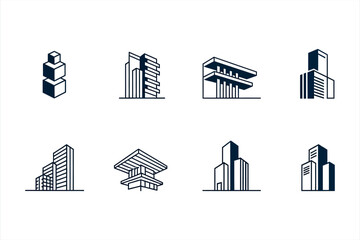 Obraz premium Modern Building Icons