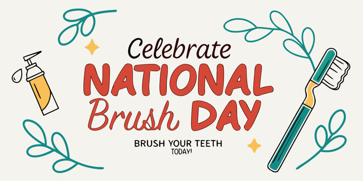 Celebrate National Brush Day with toothbrush and hygiene items