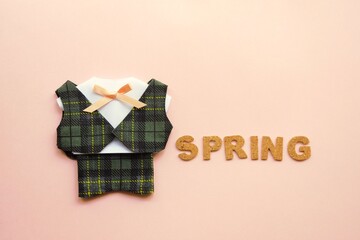 Handmade doll cloth, nuihuku, green vest and pants