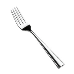 Polished Stainless Steel Dinner Fork with Four Tines on Black utensil cutlery, Isolated On White, Png Transparent, Cut Out