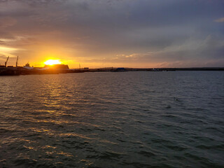sunset over the sea
