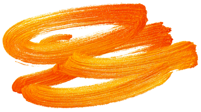 Vibrant Orange Paint Stroke Texture on White Background, cut out transparent - Powered by Adobe