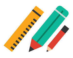 Creative Design Icons featuring a Pencil and Ruler in Styles