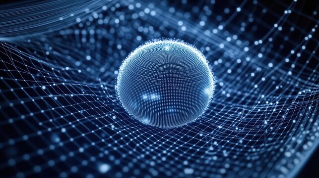 Abstract digital sphere on a network