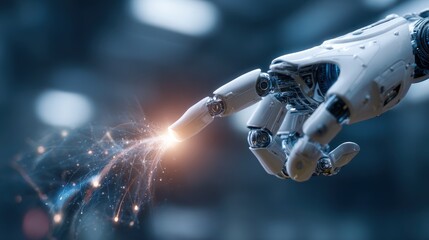 Robot arm detail futuristic technology