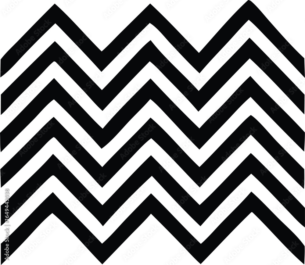 Poster bold black and white zigzag pattern creates a dynamic and modern geometric visual effect