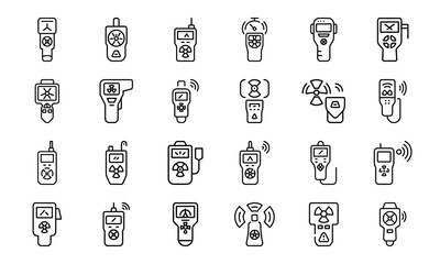 Set of 24 Science and Laboratory Line Icons Chemistry, Biology, Physics, Research, Safety, and Technology Symbols in Minimal Outline Style