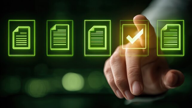 Hand selecting document approval