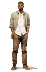 Fototapeta premium PNG Standing shirt adult khaki.