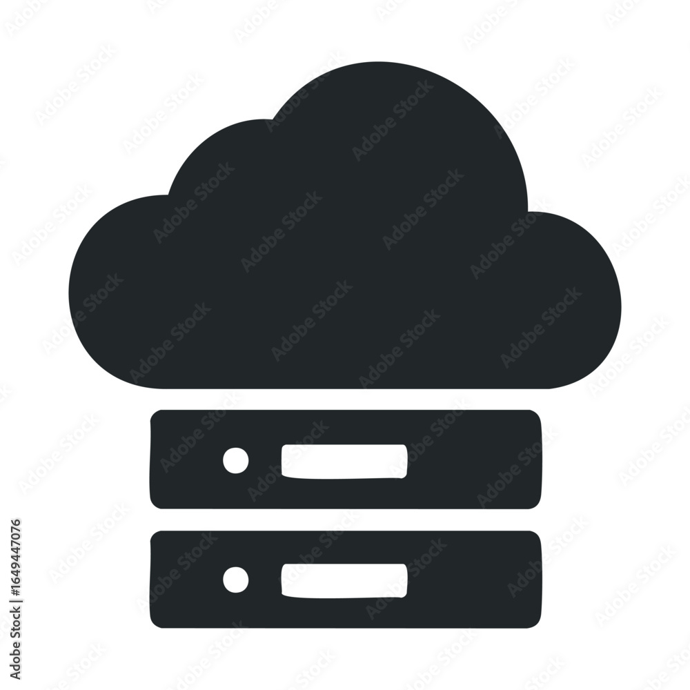 Poster cloud computing icon representing data storage and network technology