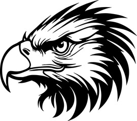 Furious Eagle Head Silhouette Icon Vector