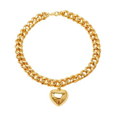 Elegant Gold Chain Necklace with Heart Pendant Perfect for Fashion Accessories and Jewelry Collections