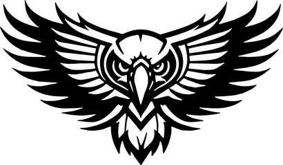 Obraz premium Furious Eagle Head Silhouette Icon Vector