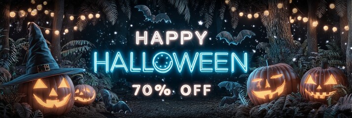 Halloween sale banner with AI design