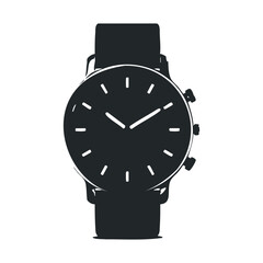 Minimalist black analog wristwatch with simple design