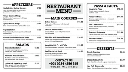 Fototapeta premium Digital Restaurant Menu Board Template