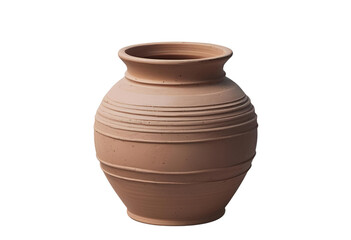 Clay vase or decorative pot isolated for traditional artistic home display