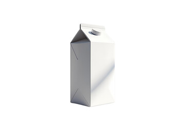White milk carton box isolated for packaging, beverage, and dairy display