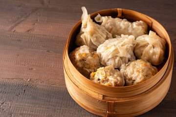 Dimsum udang dan ayam. Shrimp and chicken dimsum. 