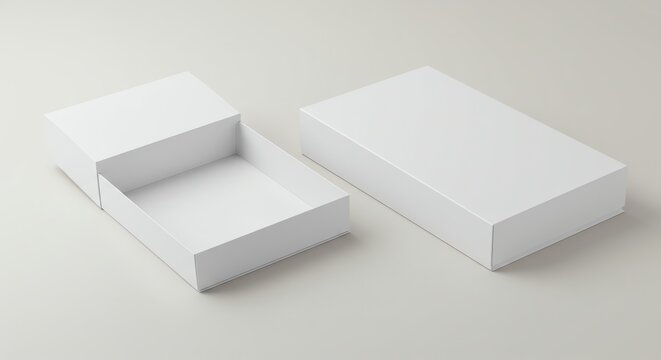 White cardboard box with lid