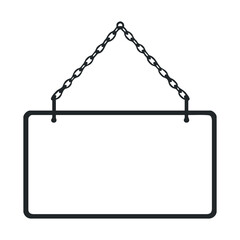 Blank hanging signboard with chain for custom text or design