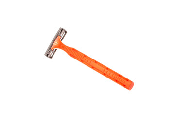 Disposable razor isolated on white background, close-up.