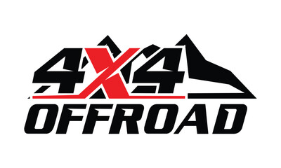 4x4 logo for 4 wheel drive truck and car design vector template illustration © ellistya
