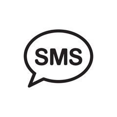 Minimal Black SMS Communication Icon