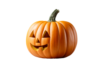 Classic Halloween pumpkin with carved face design