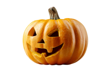 Classic Halloween pumpkin with carved face design