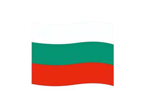 Bulgarian flag, three horizontal bands of white, green, and red