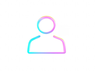Holographic icon of a person, simple design, png, transparent