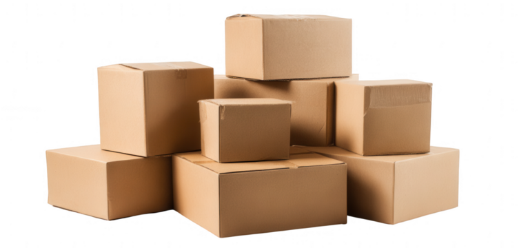a stack of cardboard boxes, png, transparent