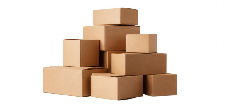 a stack of cardboard boxes, png, transparent