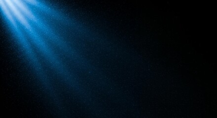 Deep blue cosmic space atmosphere with diagonal aurora light rays and scattered stars creating minimalist celestial gradient abstract background