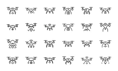 Set of 24 Science and Laboratory Line Icons Chemistry, Biology, Physics, Research, Safety, and Technology Symbols in Minimal Outline Style