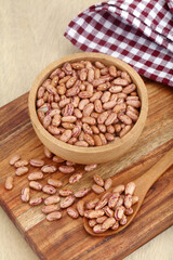 Fresh Rajma or kidney beans in wooden bowl