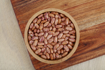 Fresh Rajma or kidney beans in wooden bowl