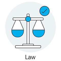 Law Icon, Criminal Law, Civil Law, Family Law, Labor Law, Property Law, vector