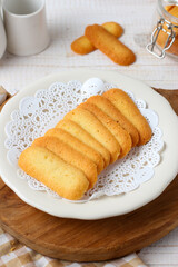 Kue lidah kucing. cat tongue cookies.